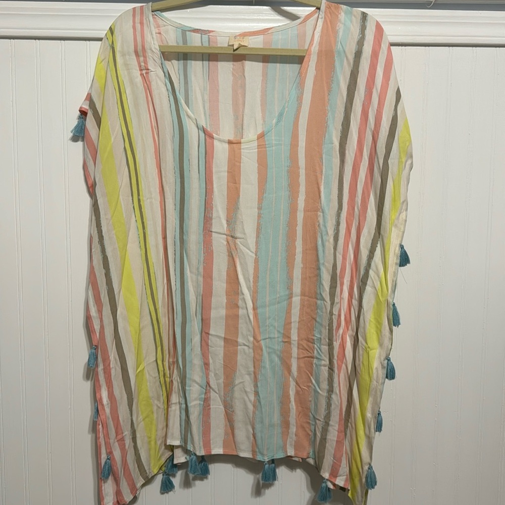 Surf Gypsy shortsleeved colorful striped coverup